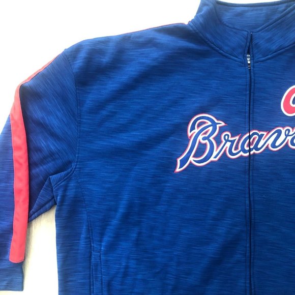Cooperstown Collection MLB Atlanta Braves Baseball Blue Red Track Jacket Sz 6XL - Picture 3 of 5